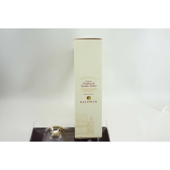 Baldwin Harlequin Premium Bathroom Toothbrush / Tumbler Holder Acrylic and Brass - Picture 4 of 6